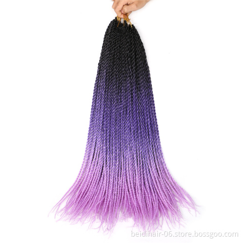 24inch Senegal Twist Crochet Braids Senegalese Twist Synthetic Braiding Hair Ombre Color